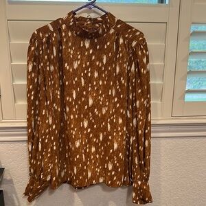 Express Brown and White Women's Top XL